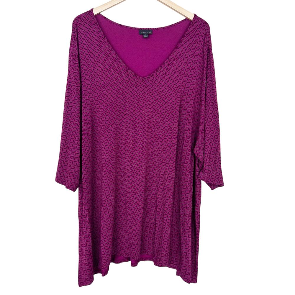 J. Jill Wearever Collection 3/4 Sleeve Tunic Shirt Sz 4X